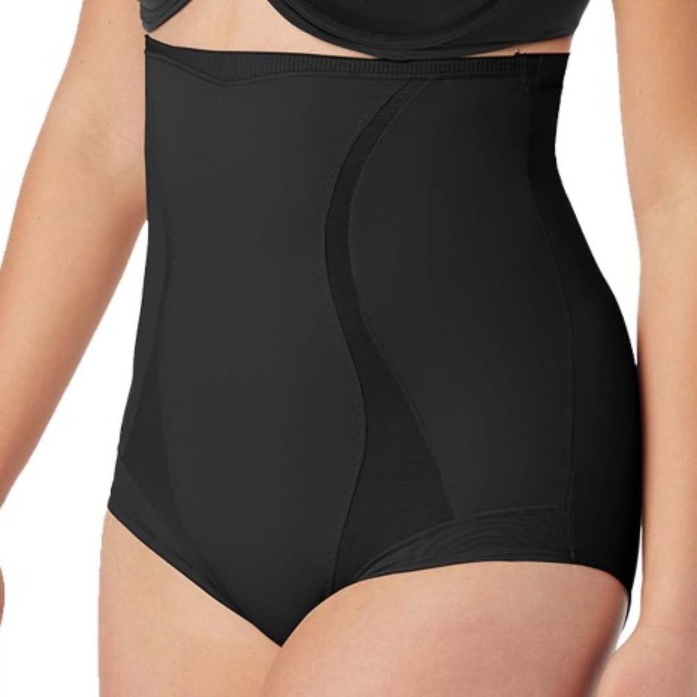 Maidenform Flexees NWOB Sz XL Black Cool Comfort Firm Control Hi Waist Brief